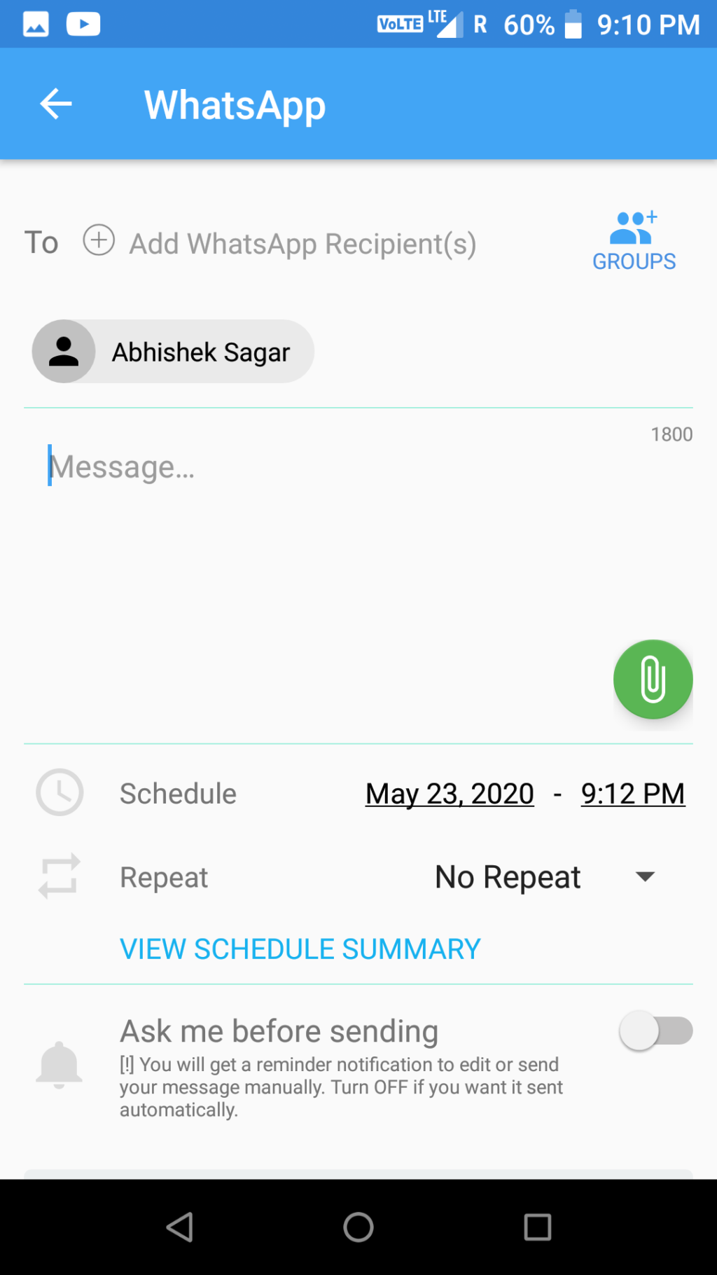 How to set a timer on Whatsapp Messages Technical Sagar